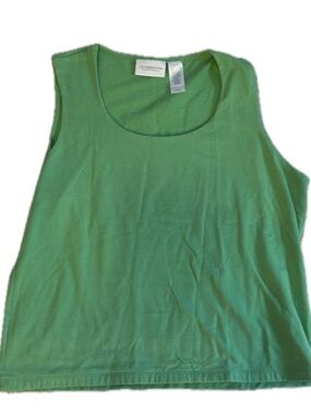 Liz Claiborne Lizsport Petite Size: L Women’s Green Tank